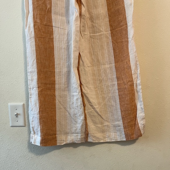 Ett:twa By Anthropologie Striped Linen Trousers With Linen Belt - Picture 9 of 16